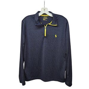 Polo Ralph Lauren Performance Quarter Zip Blue Yellow Mens L Ahtleisure